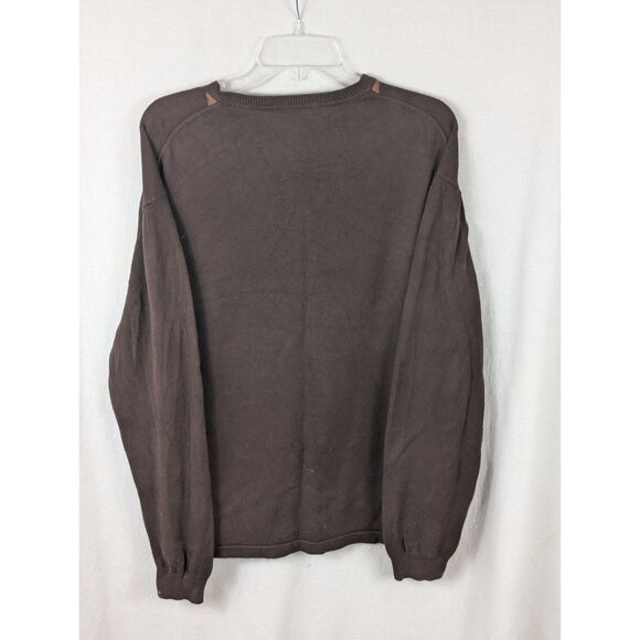 Y2K Perry Ellis V-Neck Argyle Sweater Brown Men's Size XL - Picture 9 of 12